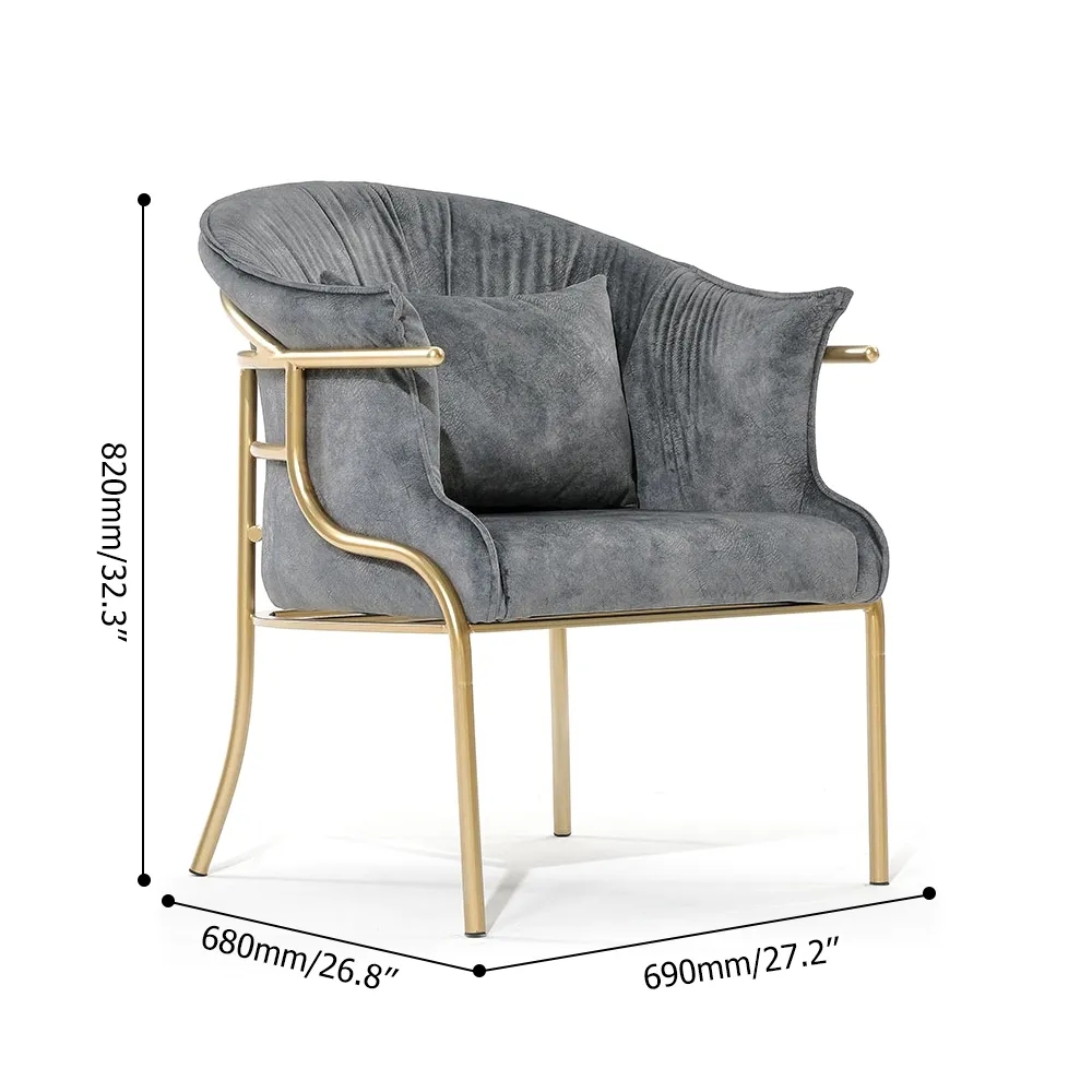 Retro Velvet Upholstered Sofa 1-Seater Sofa with Gold Legs window image