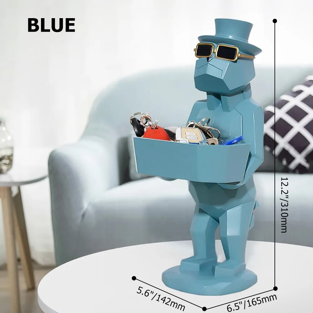 Modern Suit Dog Desk Organizer Key Organizer for Entryway-Blue window image