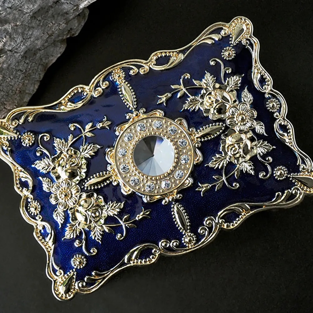 Boîte à bijoux rectangulaire vintage avec organiseur à deux couches image de fenêtre