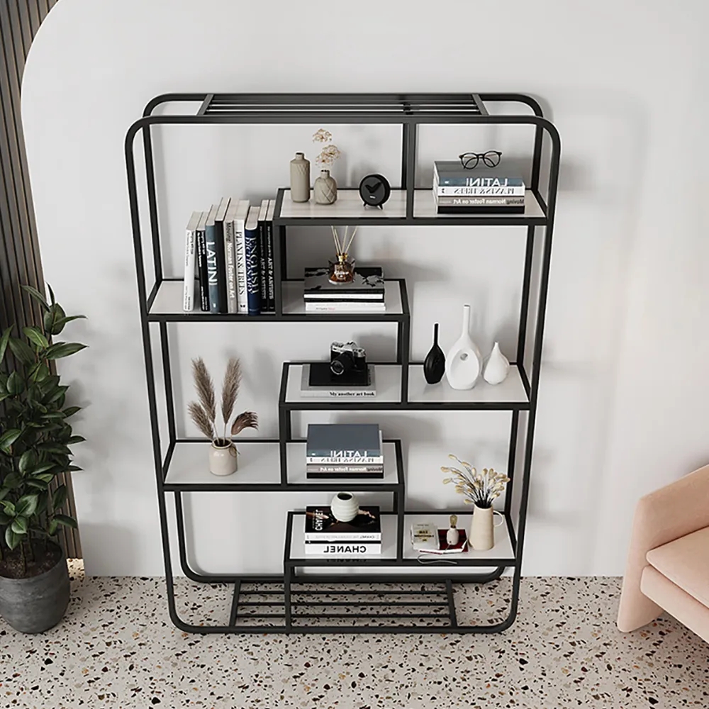 Contemporary Maze Standing Etagere Bookshelf 6-Tiered window image