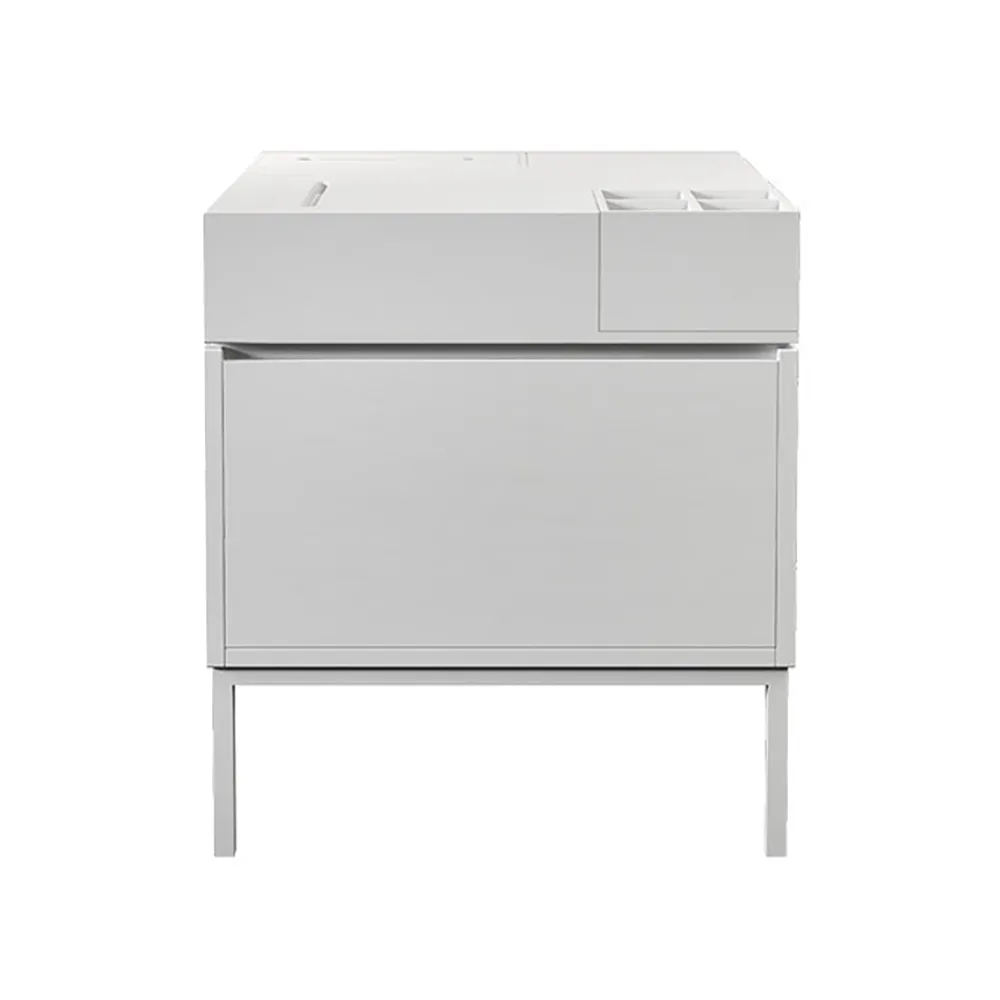 Modern White Nightstand with 1 Drawer Rotating Multifunction Bedside Table window image