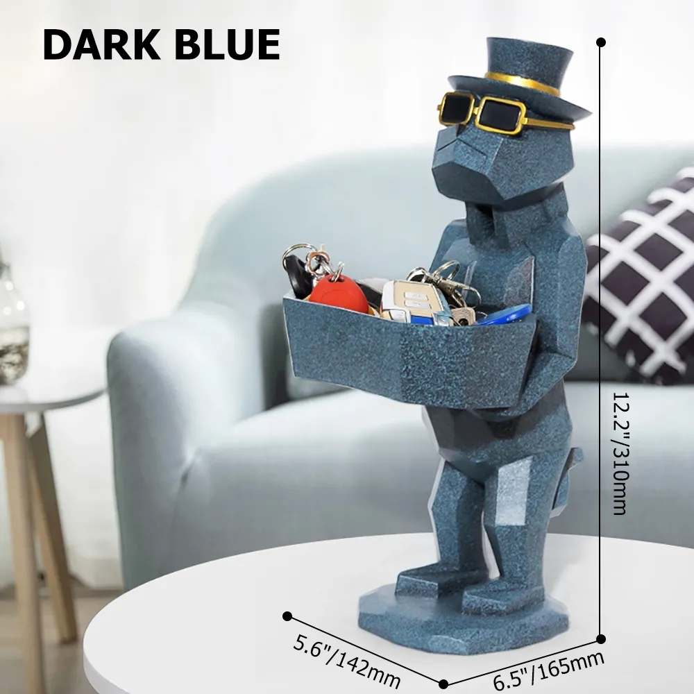 Modern Suit Dog Desk Organiser Key Organiser for Entryway-Deep Blue window image