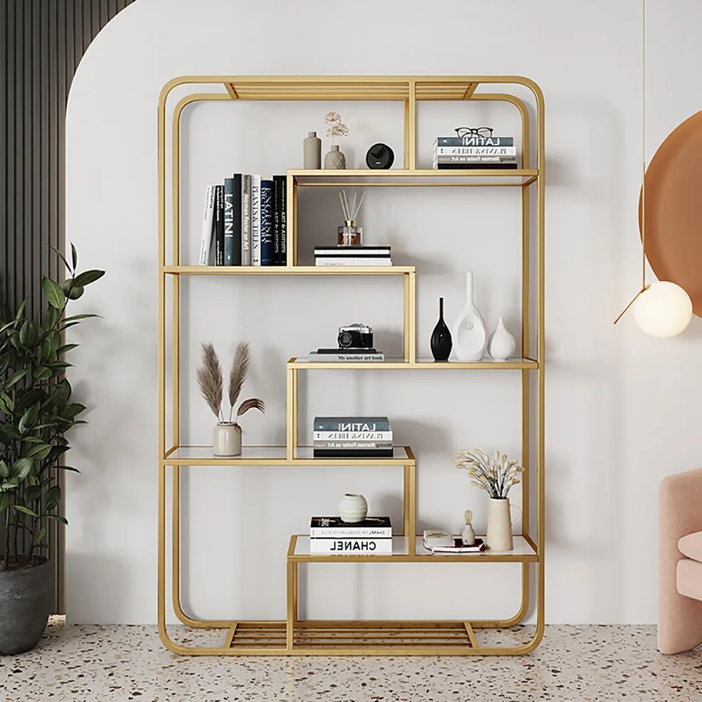 Contemporary Maze Standing Etagere Bookshelf 6-Tiered window image