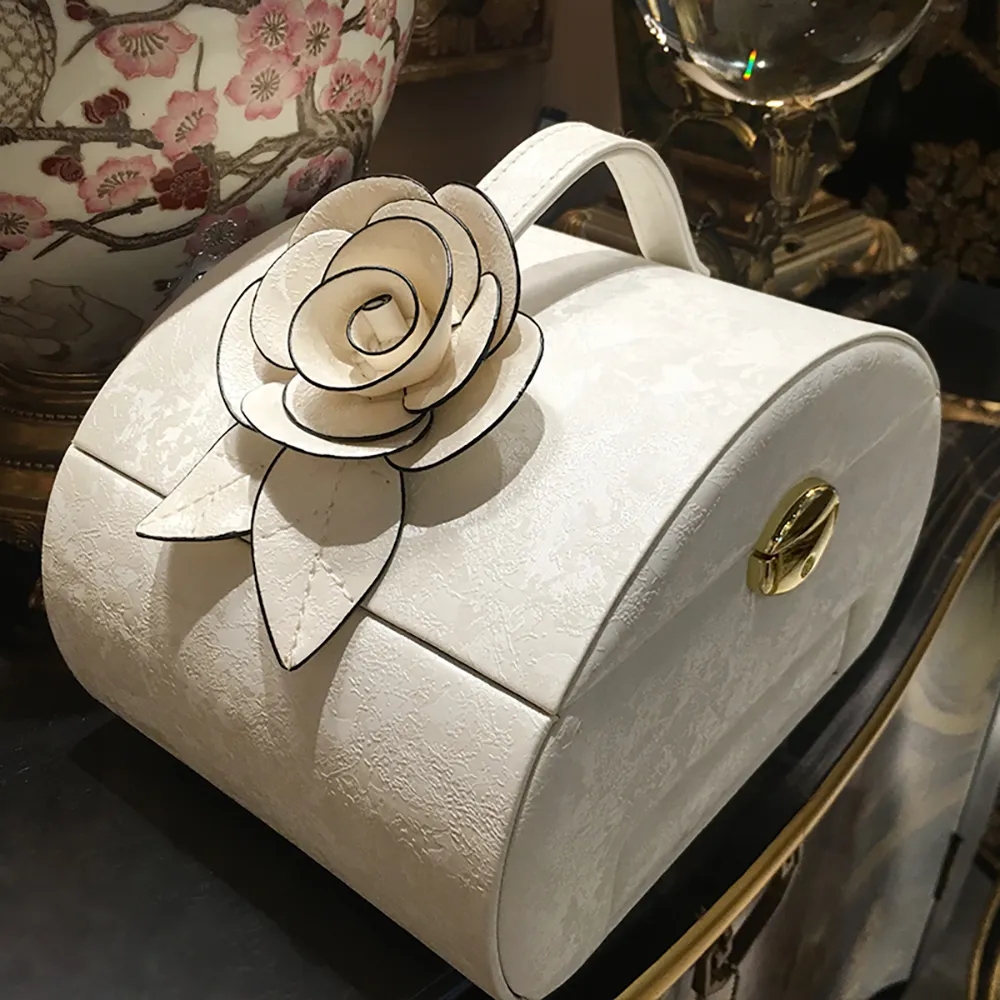 Modern Leather Jewelry Box in White window image