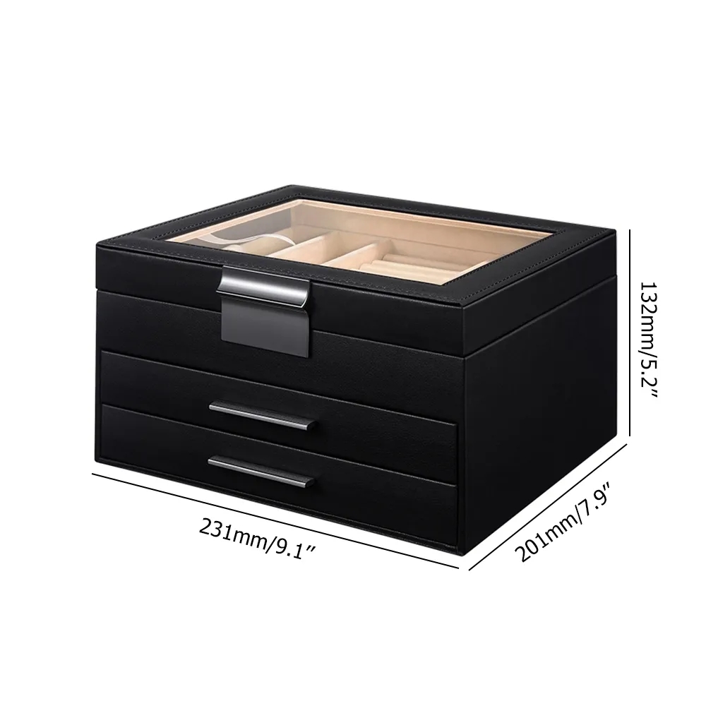 PU Leather Desk Organiser Ring Holder in Black window image