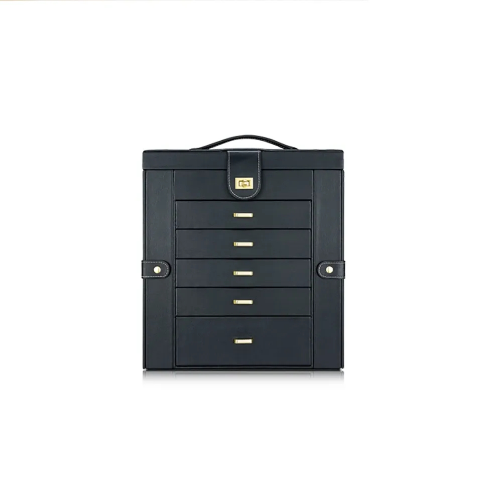 6-Tier Desk Organizer Jewelry Box with Drawers & Mirror window image