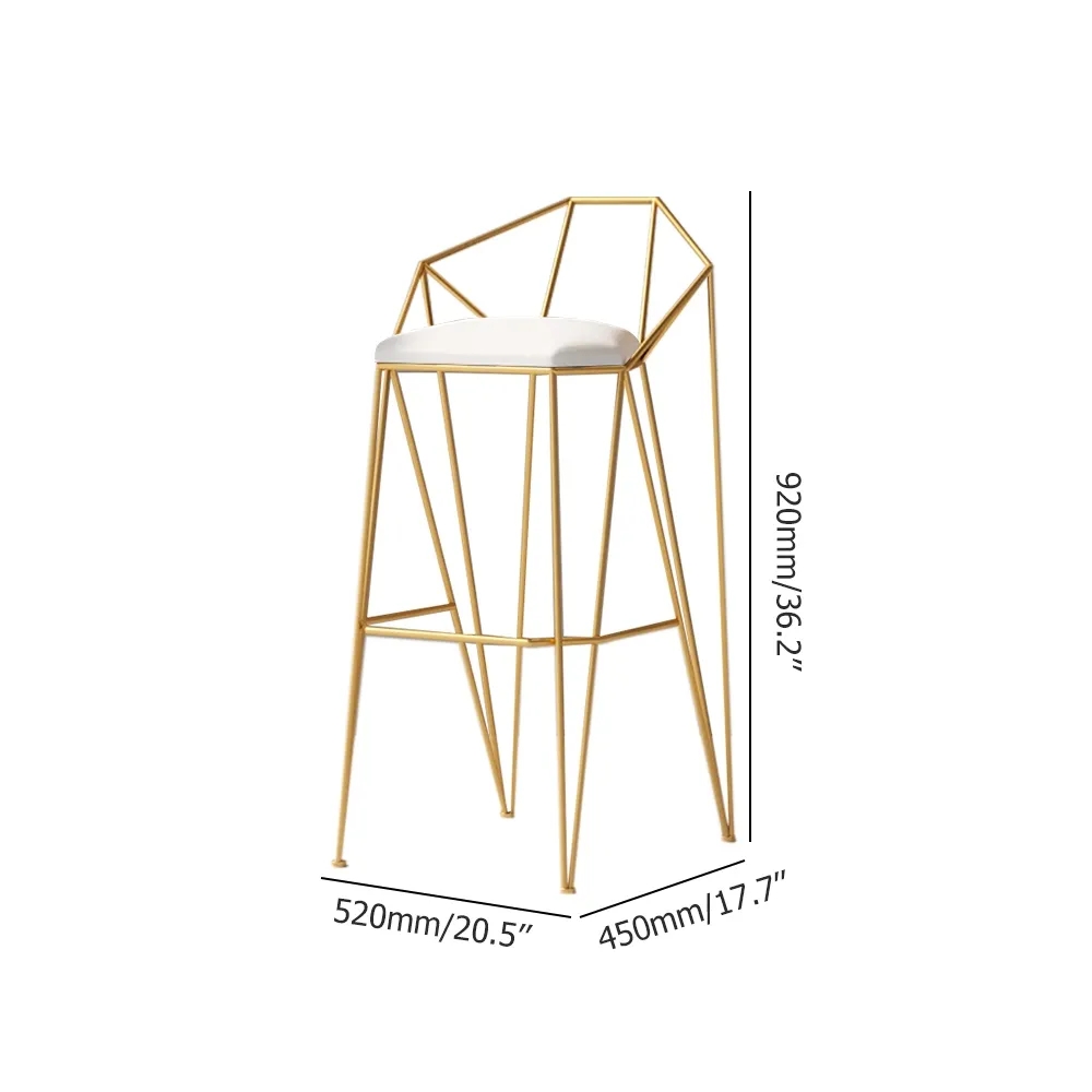 Tabouret de bar avec dossier en cuir avec dossier en cuir et chaise de bar Finsh Doré image de fenêtre