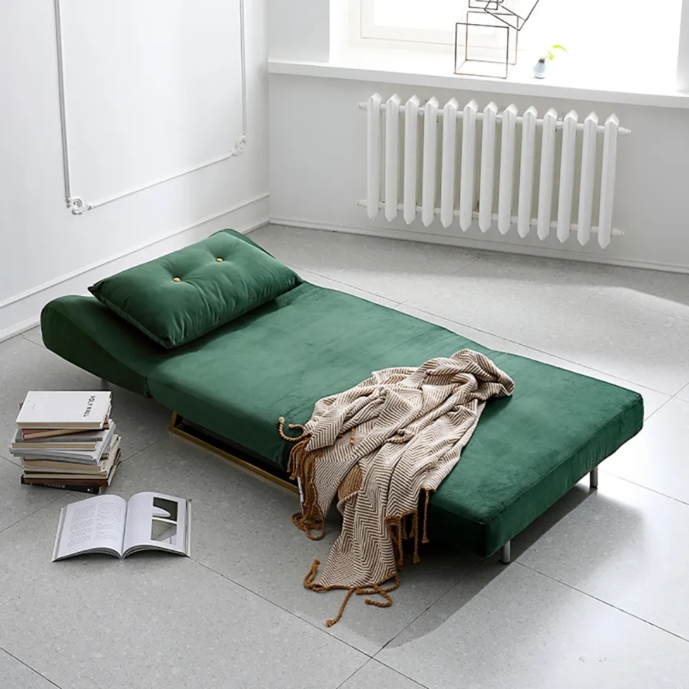 Green 37.4" Full Sleeper Sofa Upholstered Velvet Convertible Sofa Bed window image