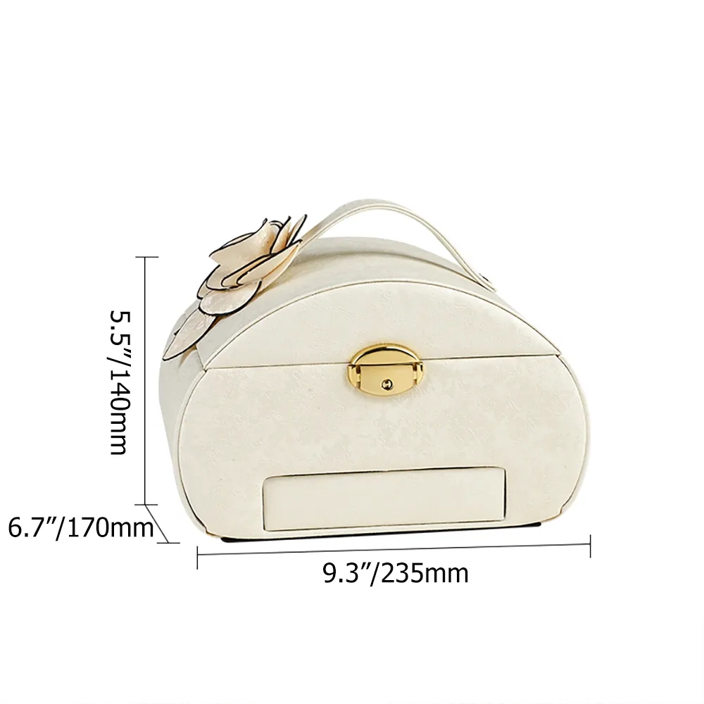 Modern Leather Jewelry Box in White window image