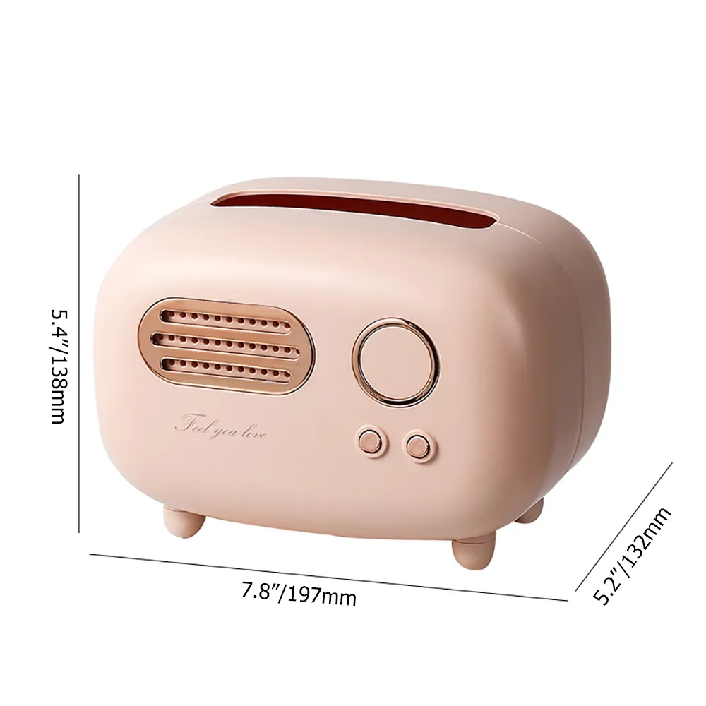 Retro Decor Radio Desk Tissue Box Paper Organizer window image