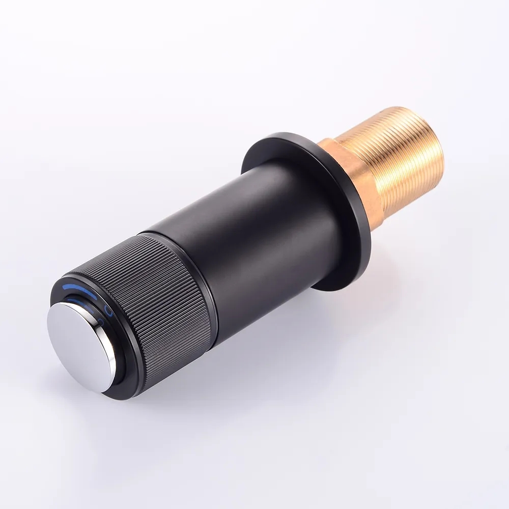 Robinet de bain à 3 trous et douchette LED 3 trous en laiton massif image de fenêtre