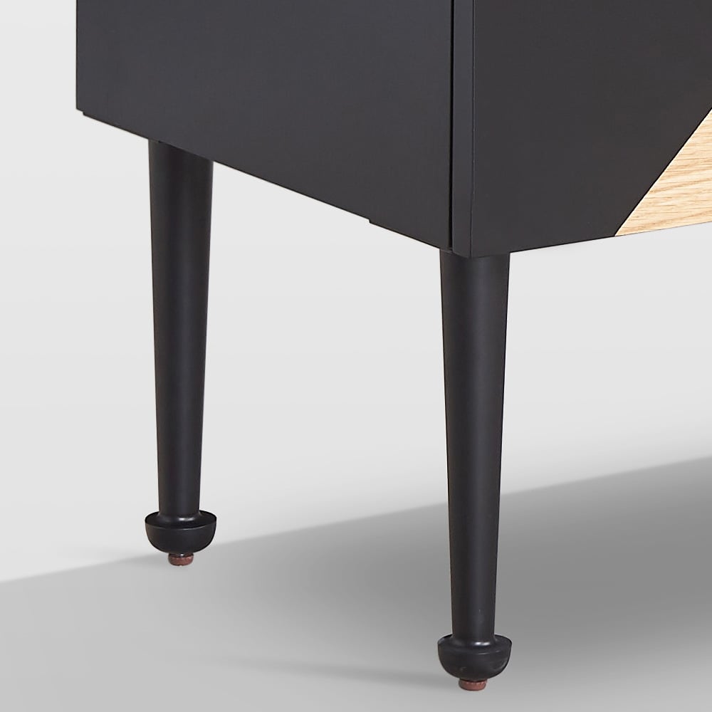 Postmoderne zwarte vitrinekast contrastkleurige 1000 mm kast met opbergruimte Vensterafbeelding