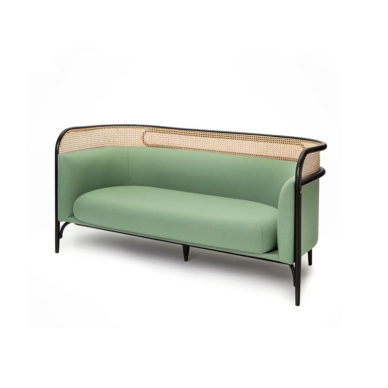 2-Seater Grass Green Polyester Outdoor Sofa with Tight Back window image
