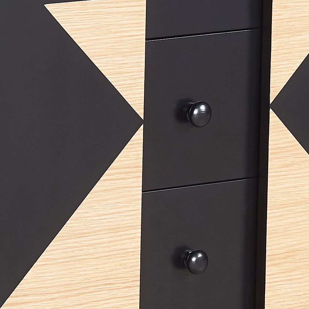 Postmoderne zwarte vitrinekast contrastkleurige 1000 mm kast met opbergruimte Vensterafbeelding