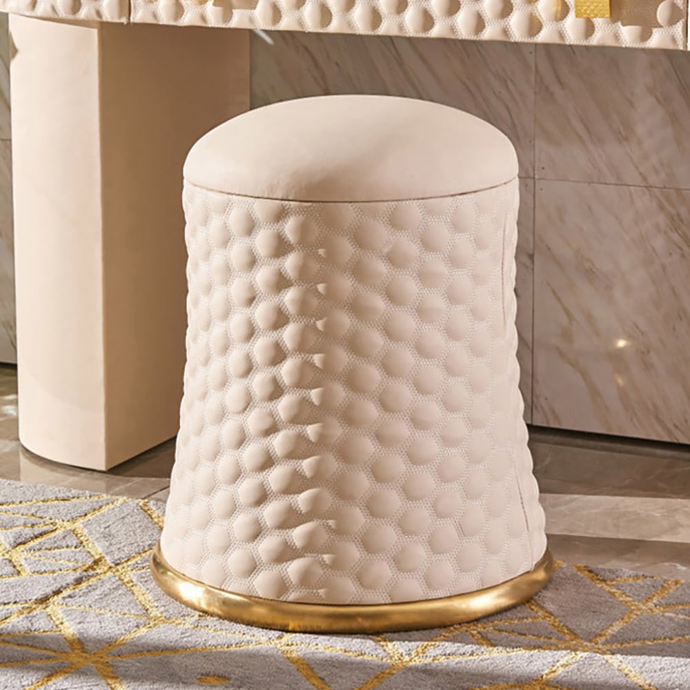 Contemporary Pink Makeup Vanity 1-Drawer Dressing Table Stool Included Gold Finish window image