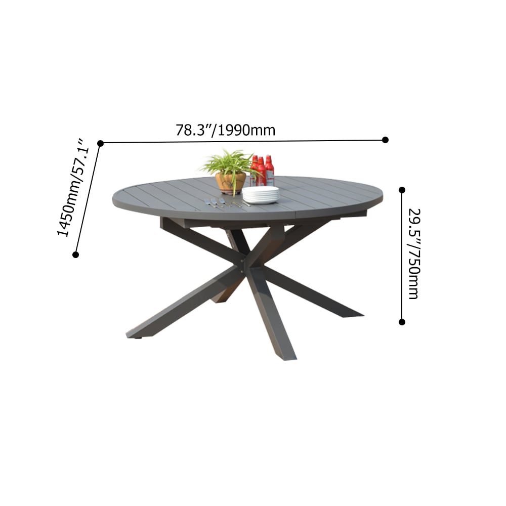5-Pieces Aluminum Outdoor Dining Set with Extendable Table window image