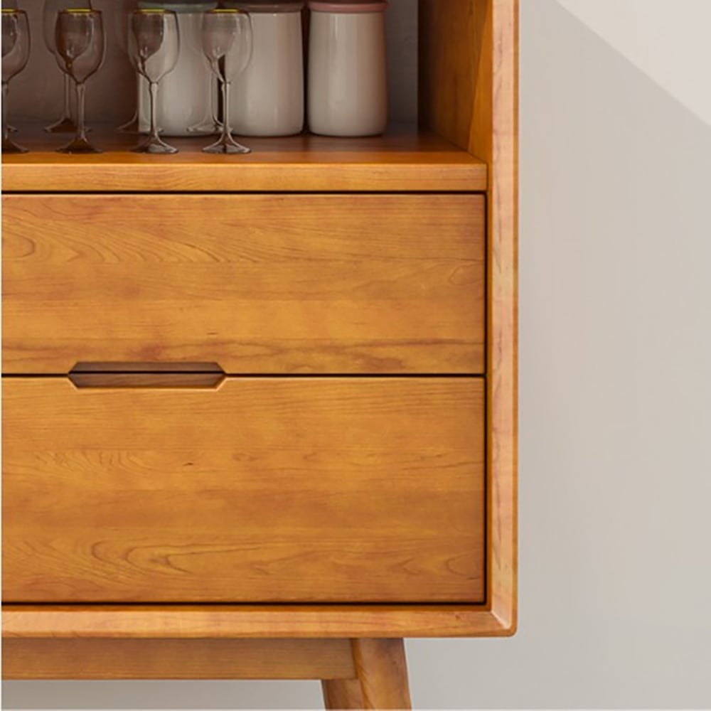 Nordic Natural Buffet Glass Door Rectangular Sideboard with Baffle in Small window image