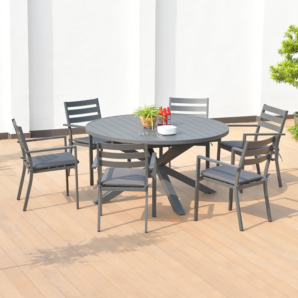 5-Pieces Aluminum Outdoor Dining Set with Extendable Table window image