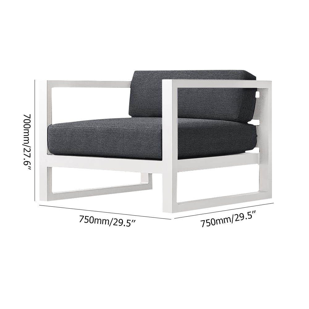 Outdoor Accent Chair with Cushion Back and Square Arm window image