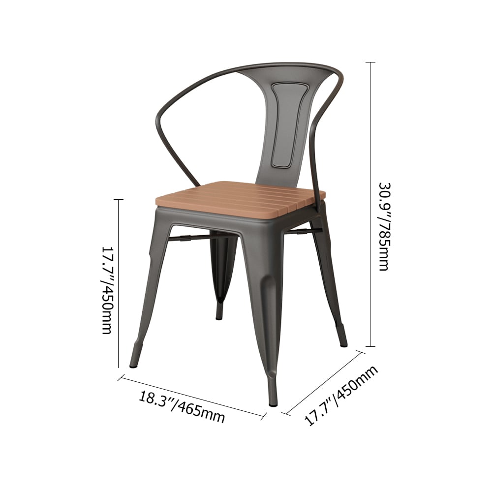 5-Pieces Outdoor Dining Set with Rectangle Table and 4 Armchair window image