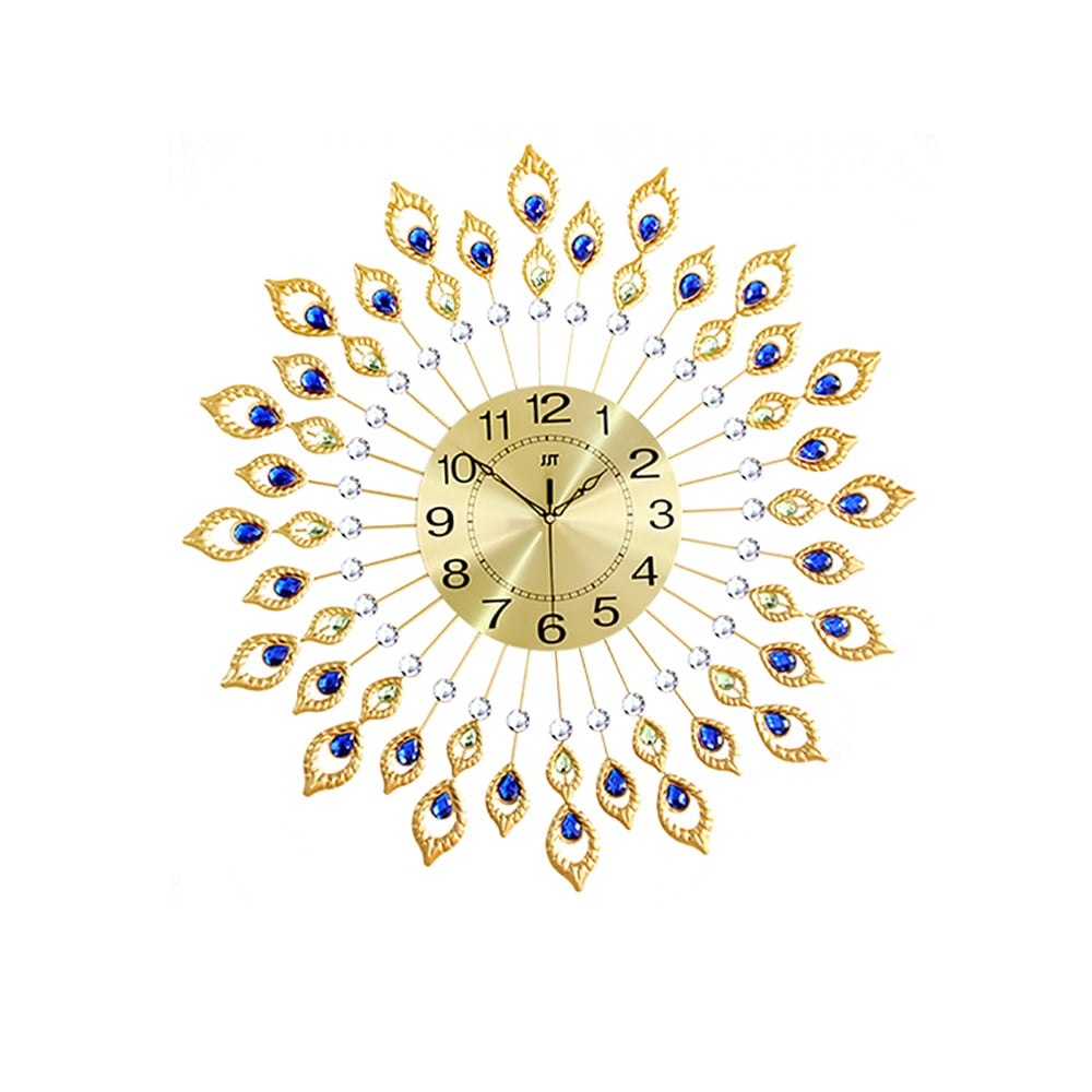 26.4" Creative Luxury Peacock Feathers European Modern Style Wall Clock window image