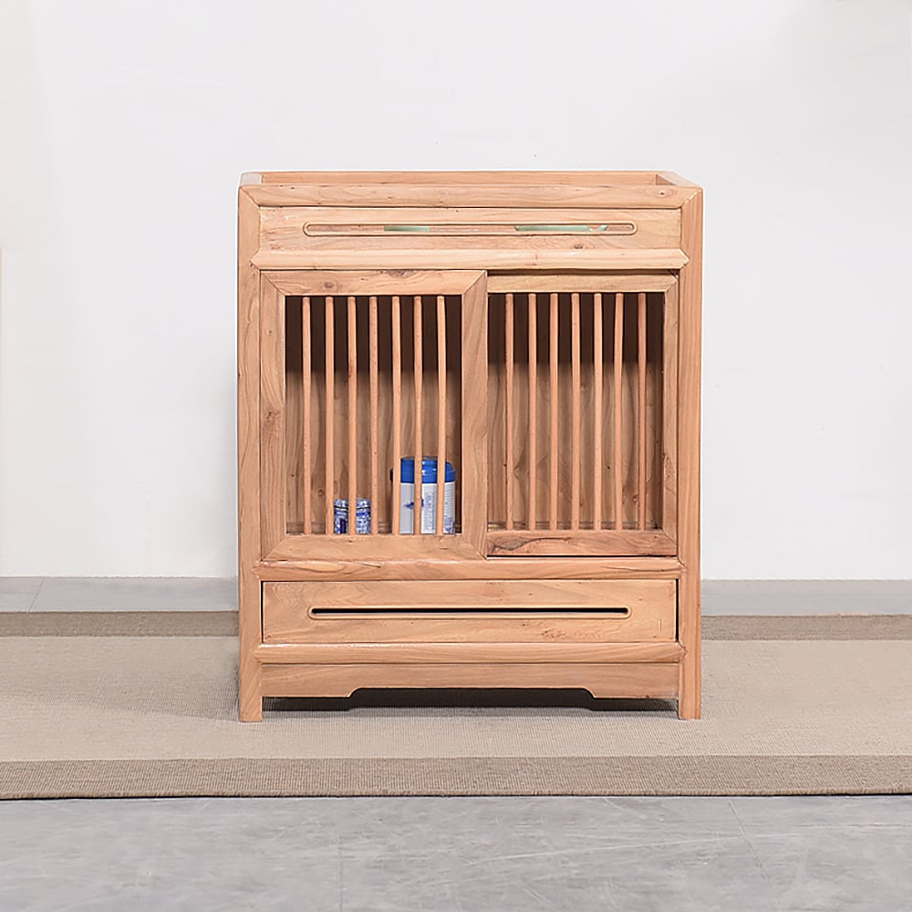 Neo Chinese Cabinet Natural Sliding Crib Doors Accent Cabinet window image