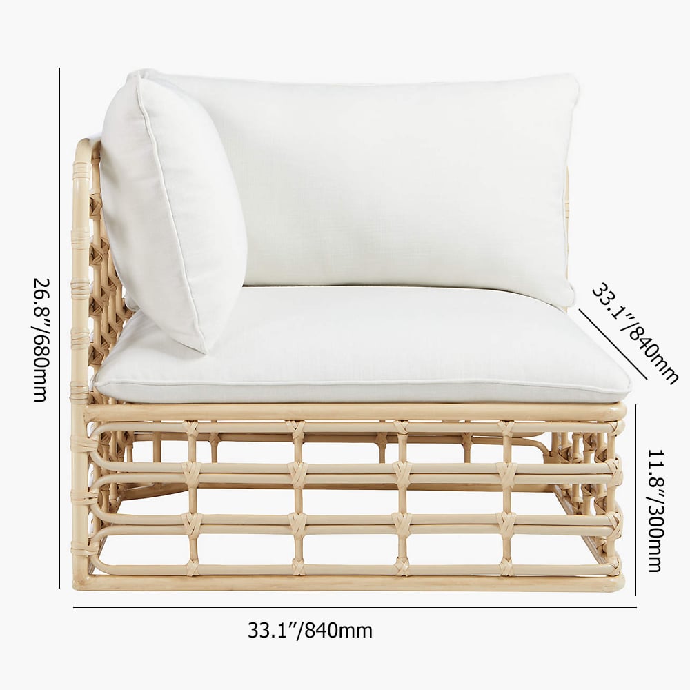 3-Pieces Rattan Woven Patio Sectional Set with Corner Sofa and Ottoman window image