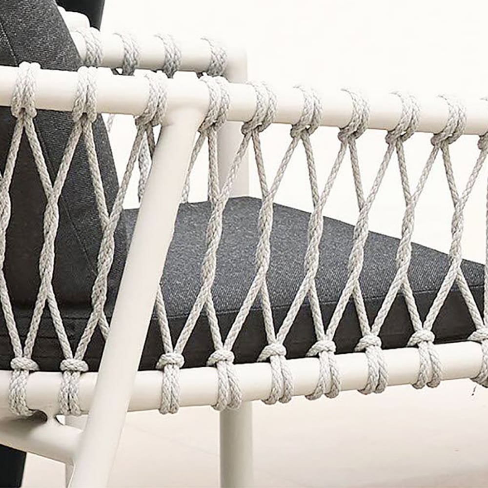 2-Seater PE Rattan Outdoor Sofa Loveseat with Aluminum Frame and Cushion Back window image