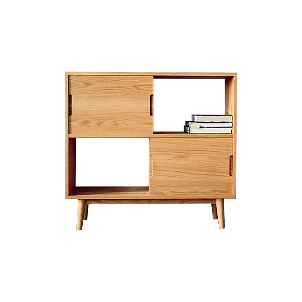 991mm Natural Display Cabinet Nordic 2 Sliding Doors Cabinet window image