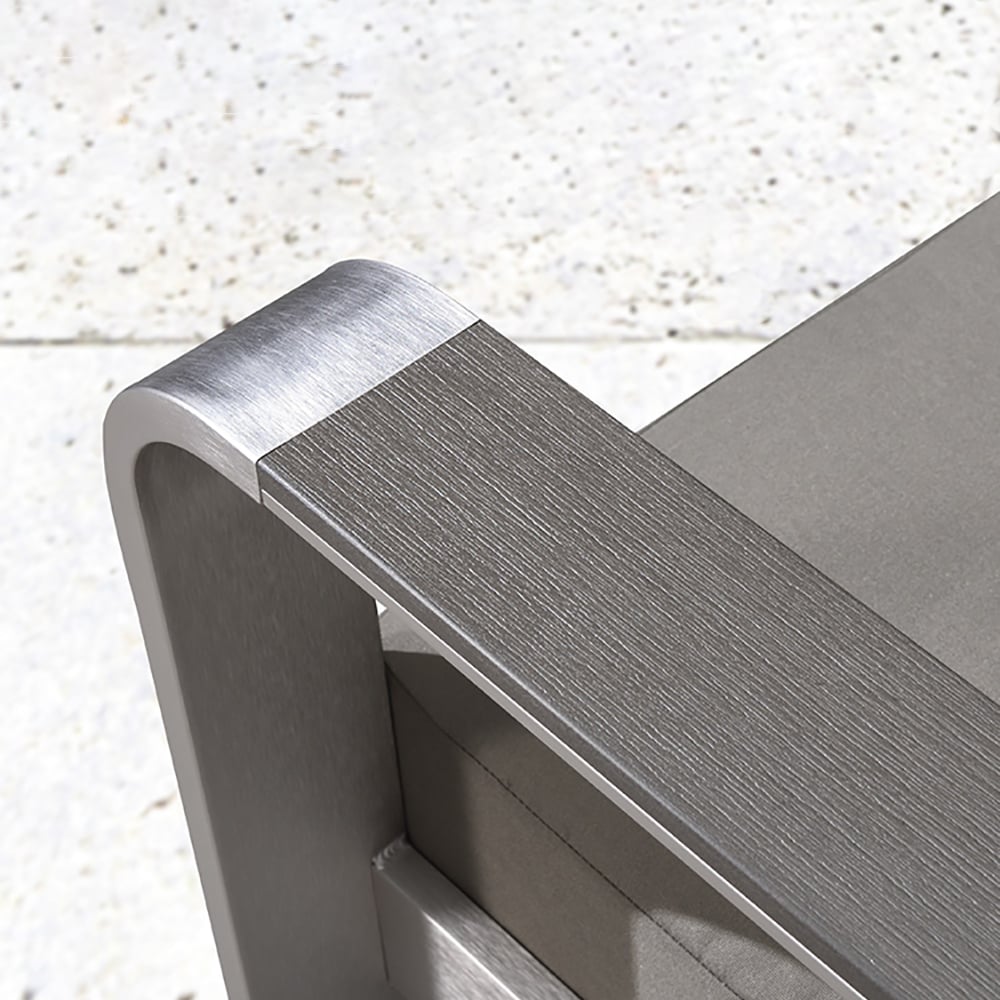 56.7" 2-Seater Outdoor Sofa with Aluminum Frame and Cushion Back window image