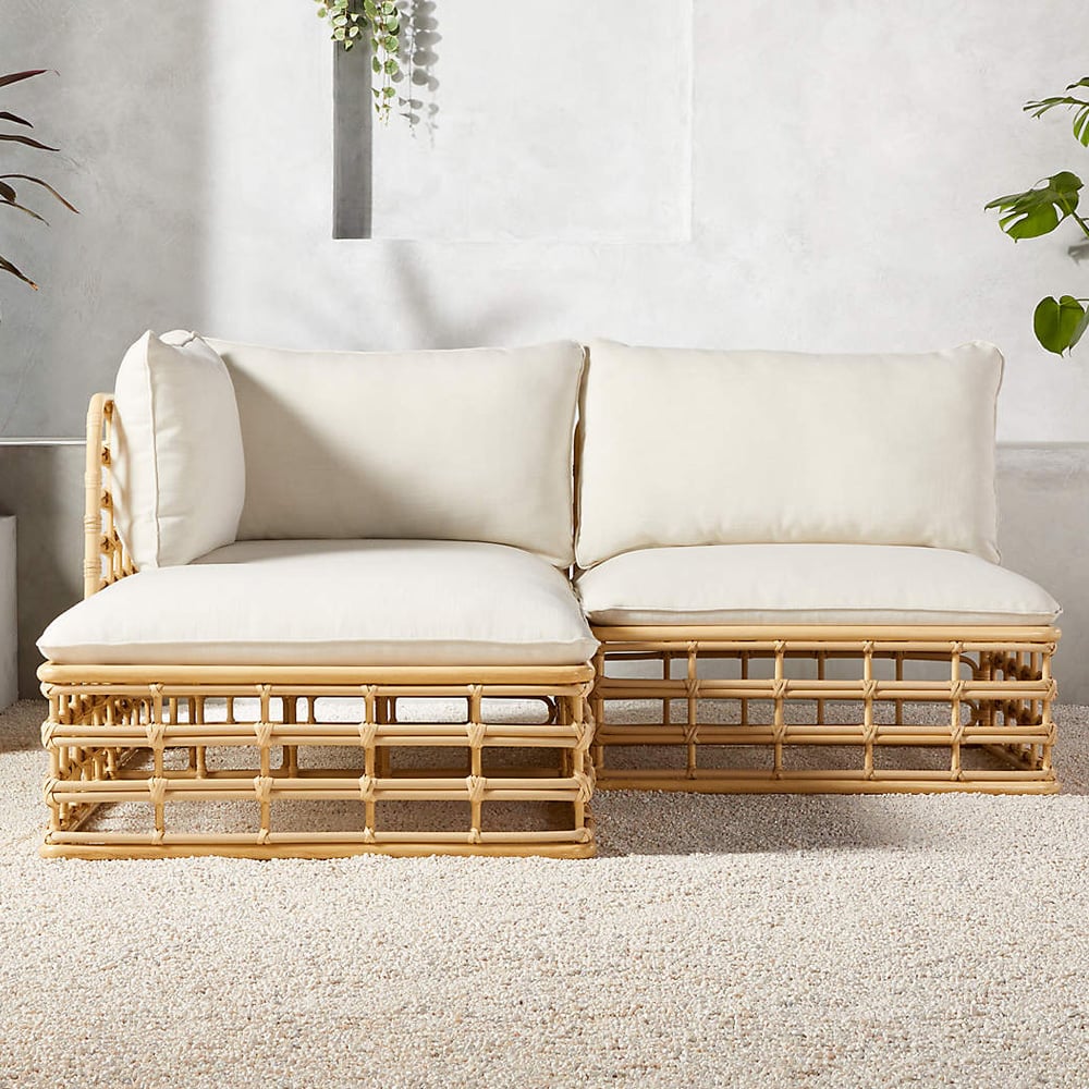 3-Pieces Rattan Woven Patio Sectional Set with Corner Sofa and Ottoman window image