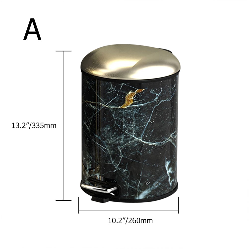 Modern Round 2 Gallon Pedal Kitchen Trash Can in Stainless Steel window image