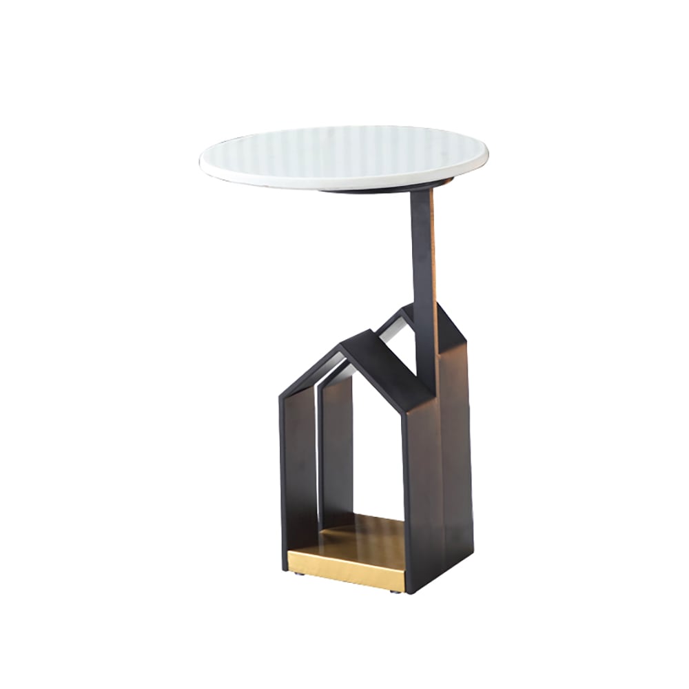 Modern Marble End Table with Storage Marble Top Side Table window image