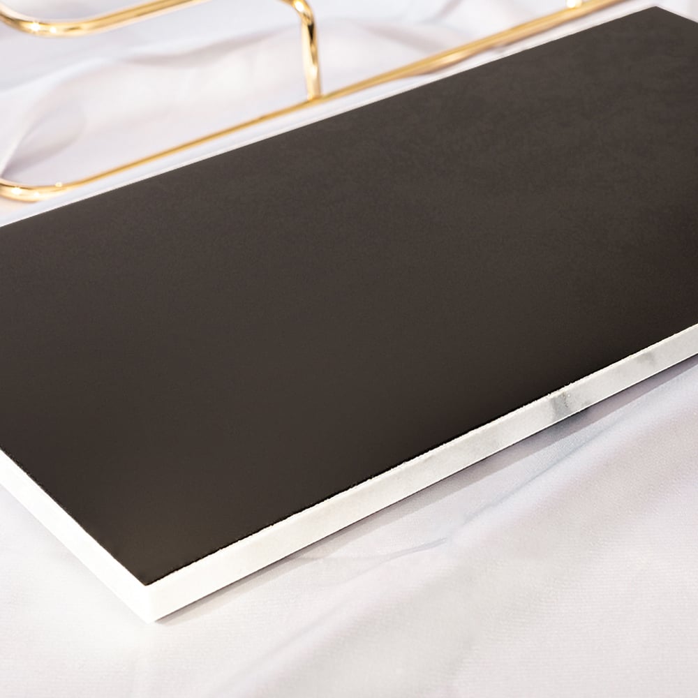 White & Gold Modern Marble Rectangular Makeup Desk Organizer Storage Tray window image