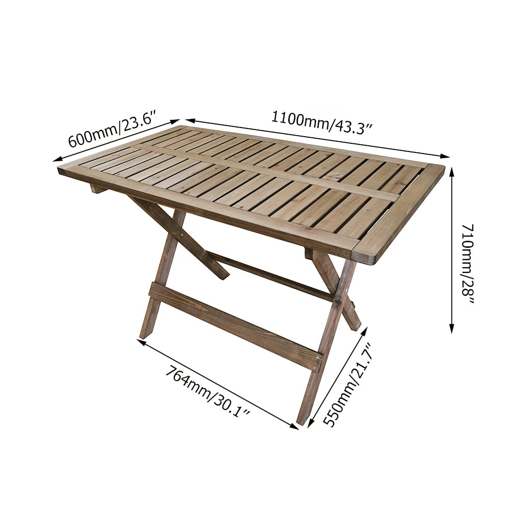 4-Pieces Foldable Outdoor Dining Set with 2-Seater Bench and Stools window image