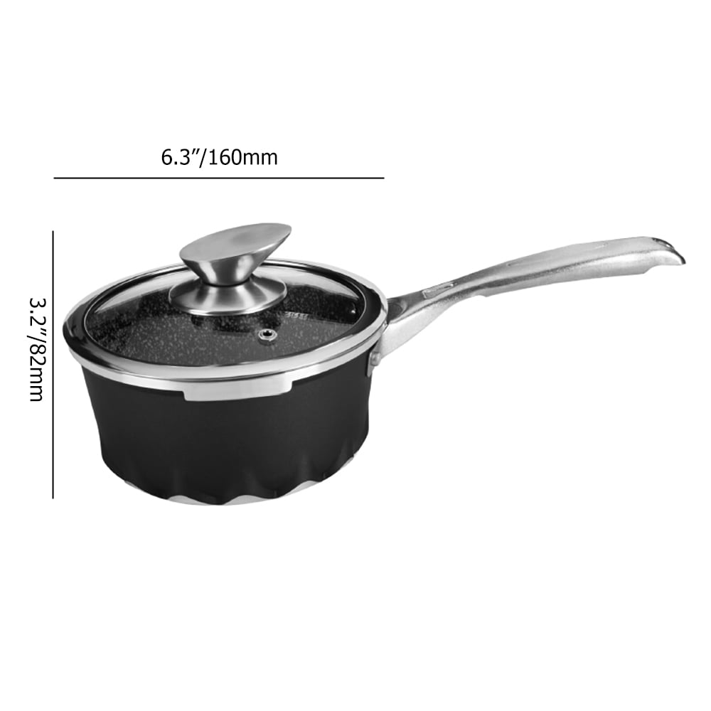 6 Pieces Aluminum Nonstick Cookware Set with Lids and Flame Pattern window image