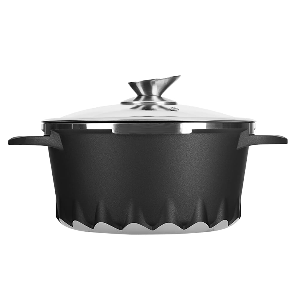 6 Pieces Aluminum Nonstick Cookware Set with Lids and Flame Pattern window image