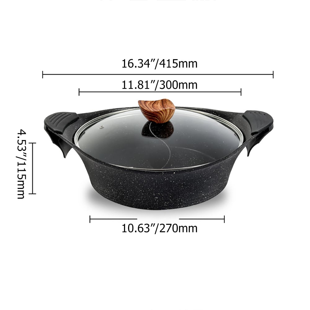 Aluminum Nonstick Shabu Shabu Hot Pot with Lid window image