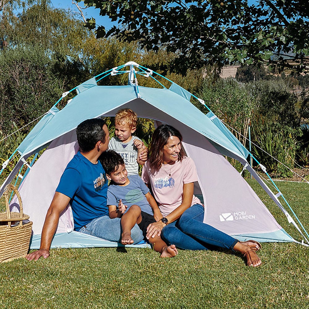 Tente de Camping 3-4 Personnes 190T Revêtement Imperméable Polyester image de fenêtre