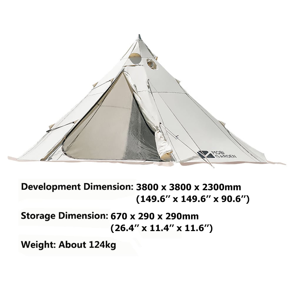 Era 230 outdoor camping 3-4 persoons tent met T/C polygoon ontwerp PU2000mm waterdicht Vensterafbeelding