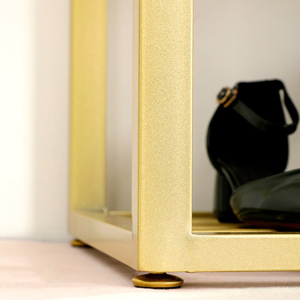 450mm Modern Shoe Rack Bench Footstool Ottoman Stool Faux Leather Upholstered window image