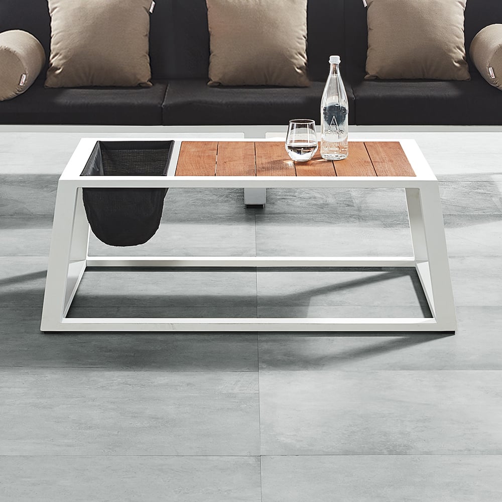 1099.8mm Teak Wood Outdoor Coffee Table With Storage Bag window image