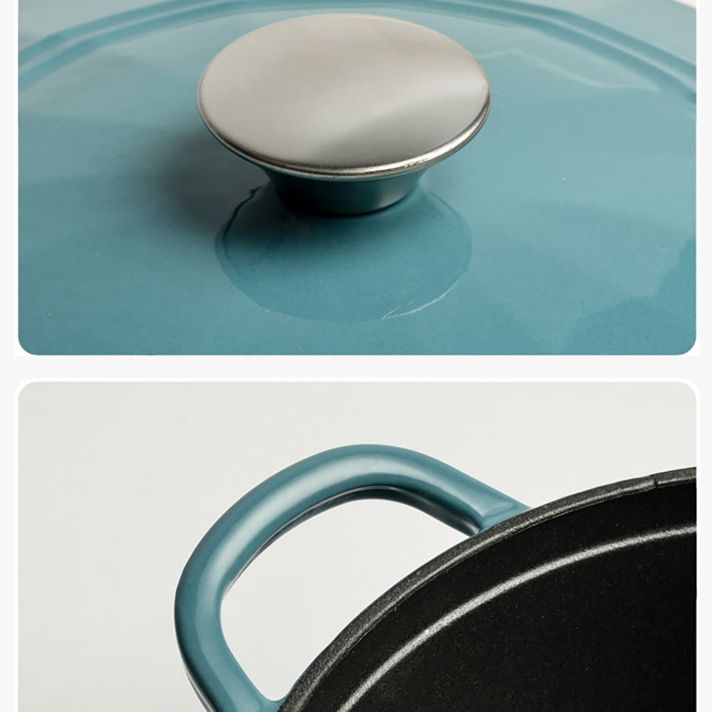 Nonstick Cast Iron Dutch Oven with Steamer Nonstick Stockpot window image