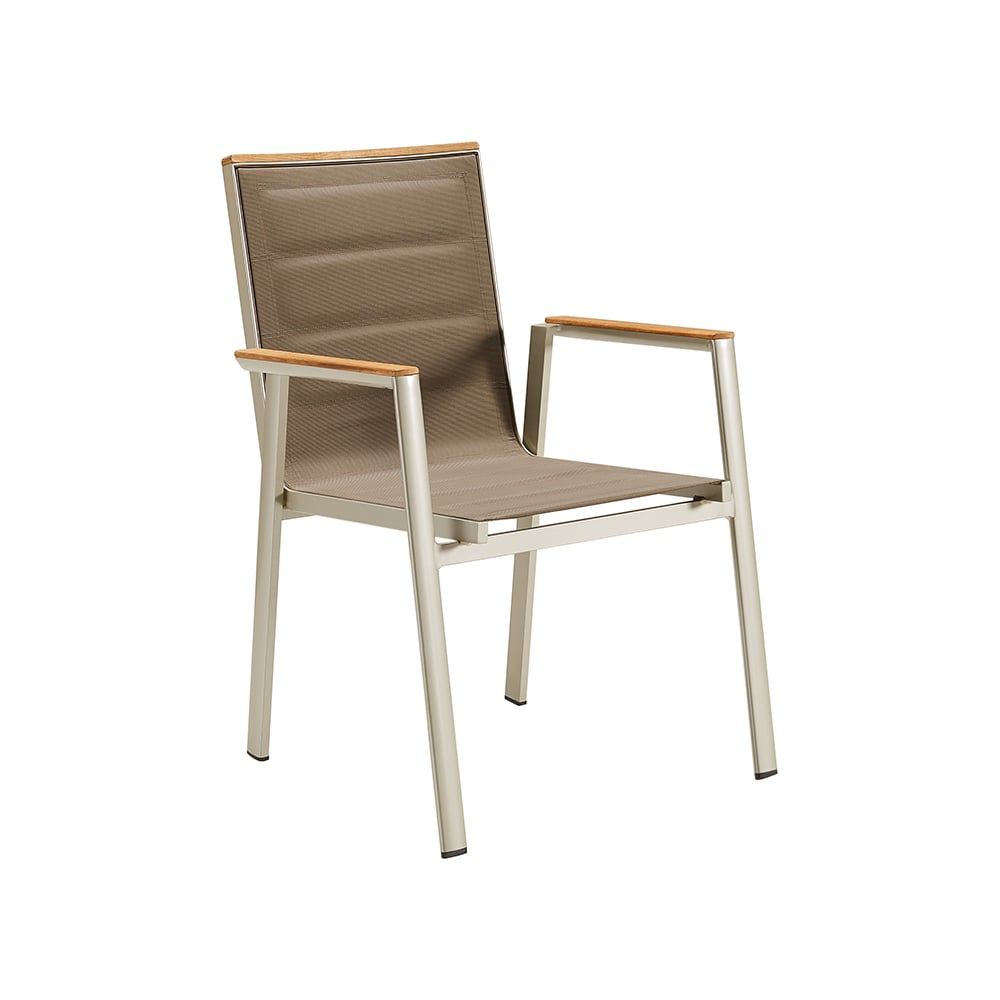 7-Pieces Outdoor Dining Set with Rectangle Teak Wood-Top Table and 6 Side Chairs window image