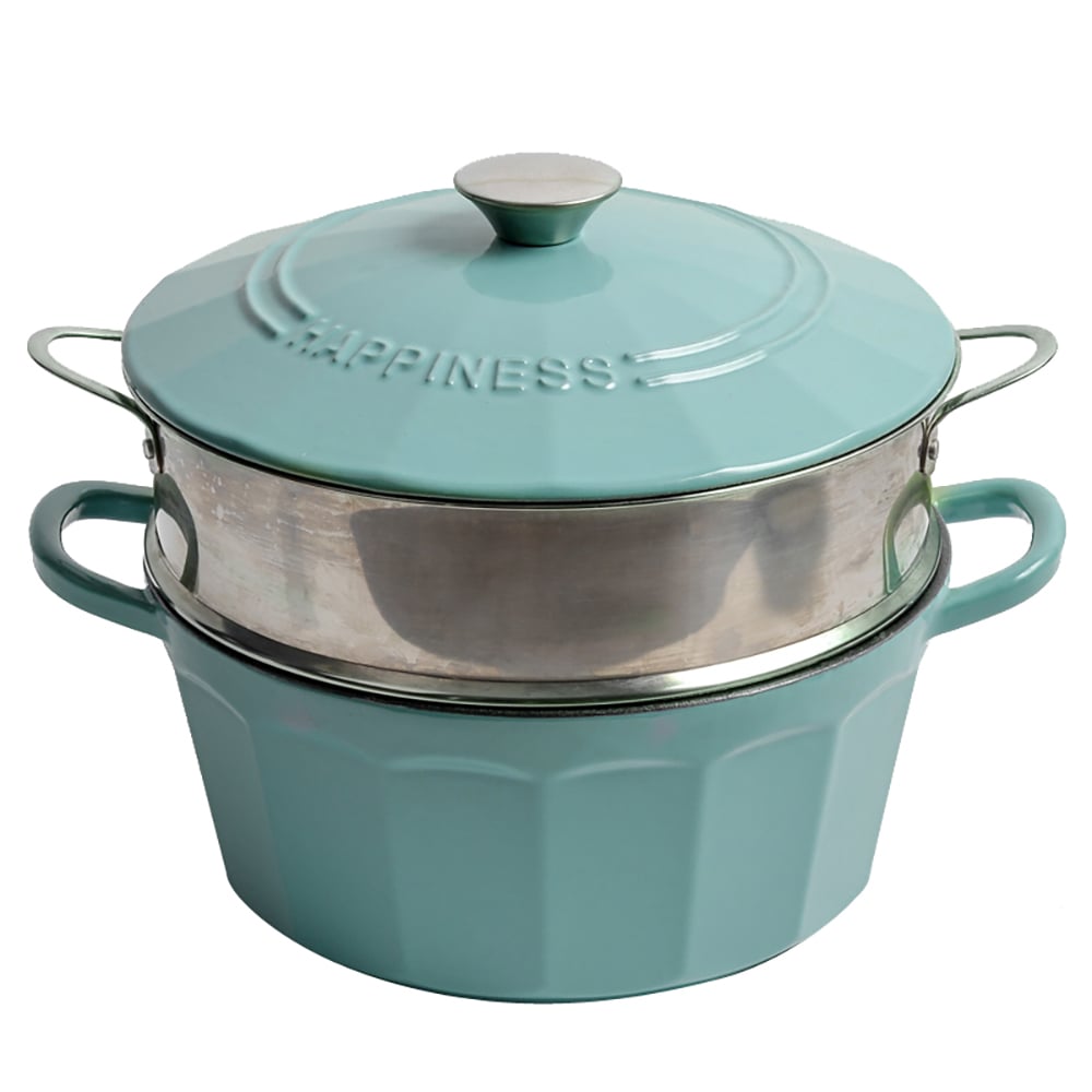 Nonstick Cast Iron Dutch Oven with Steamer Nonstick Stockpot window image