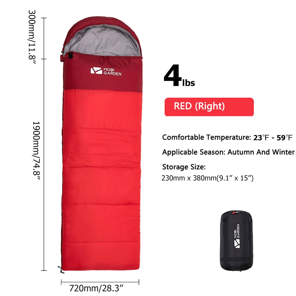 1 Person Winter Cotton Filling Windproof Splicing Envelope Sleeping Bag window image