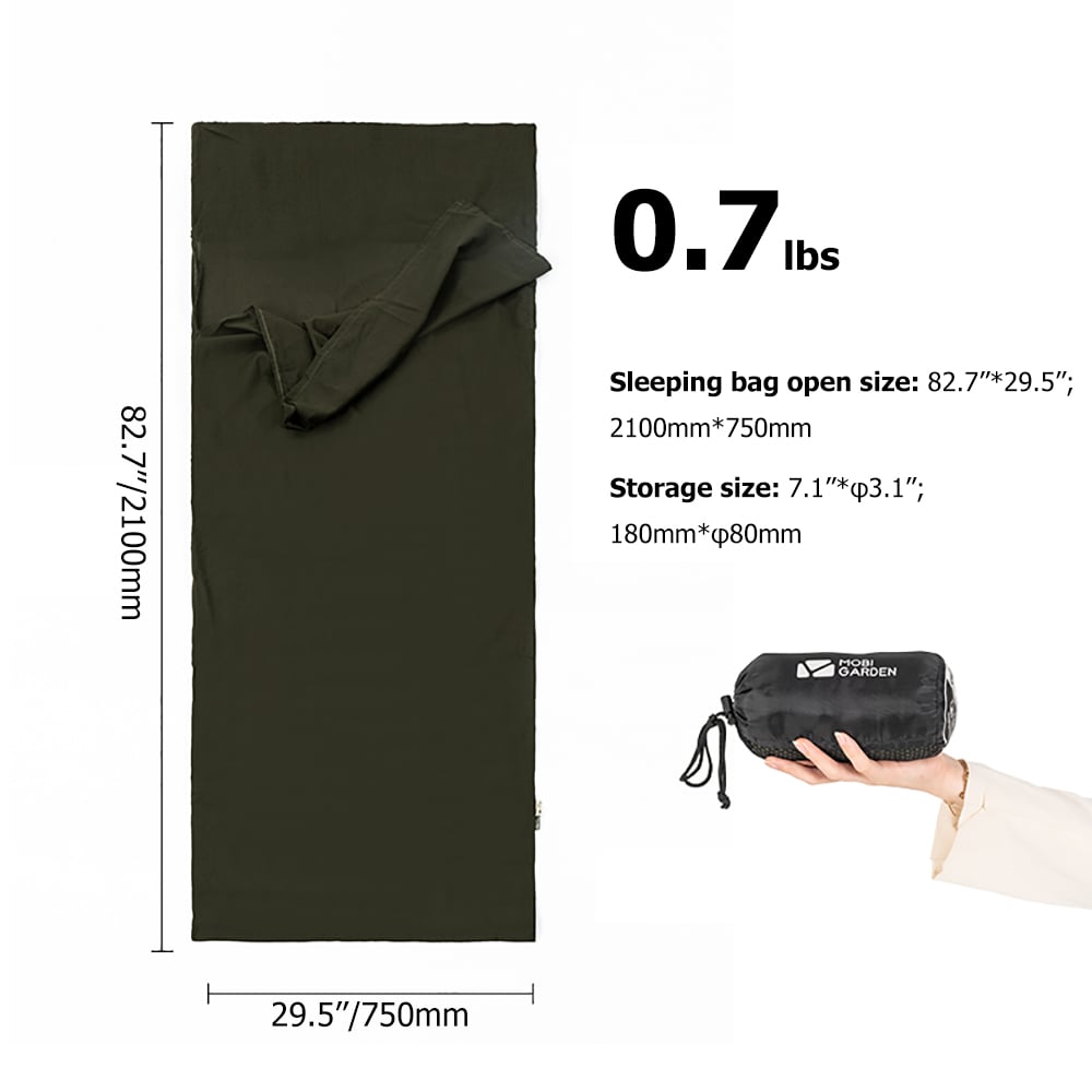 Cotton Sleeping Bag Liner 1 Person Portable Envelope Sleeping Bag Liner of Multifunction window image