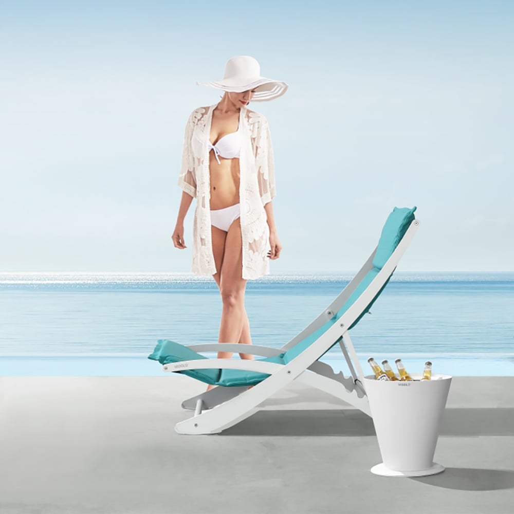 High Back Patio Chair with Aluminum Frame in Blue window image