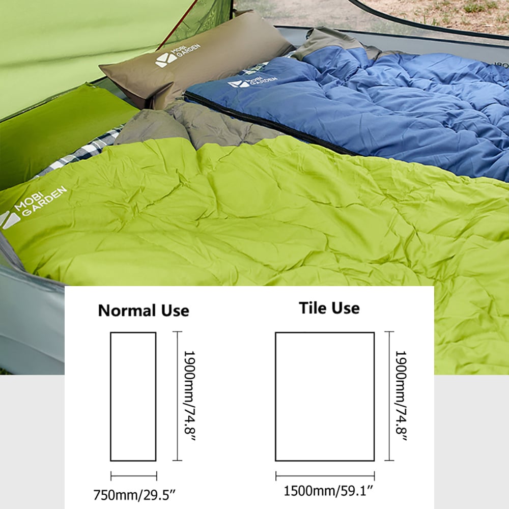 Sac de Couchage Extérieur en Coton 1 Personne 2 Saisons image de fenêtre