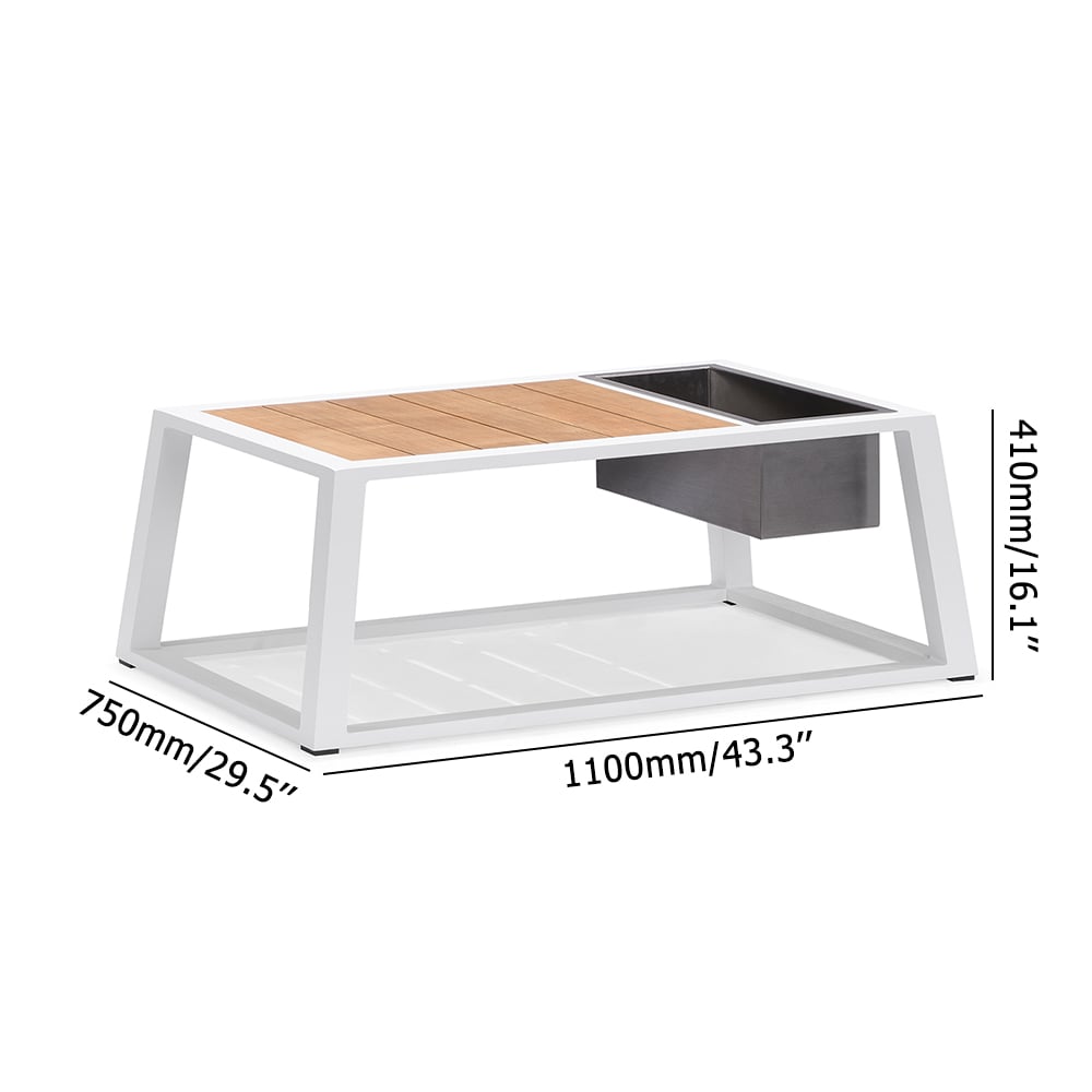 7-Piece Outdoor Conversation Set with Armchair LoveSeats and Teak Tabletop window image